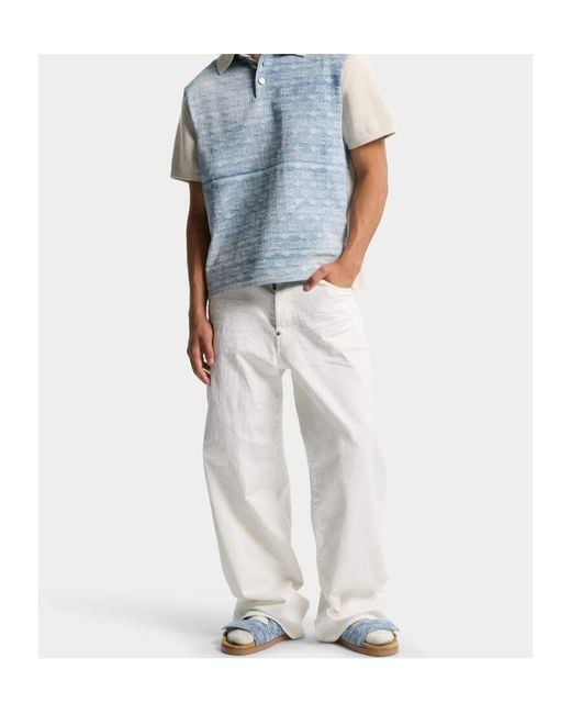 DSquared² White Wide-Leg Denim Jeans for men