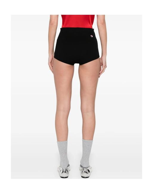 Coperni Black Logo-Embroidered High-Waisted Shorts