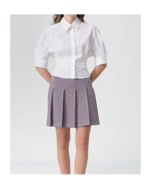 Marni White Short Sleeve Pleated Shirt