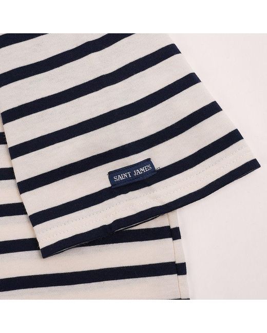 Saint James Blue Striped Crew-Neck T-Shirt for men