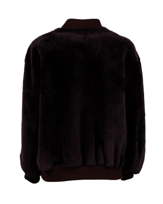 Simonetta Ravizza Black Zip-Up Bomber Jacket