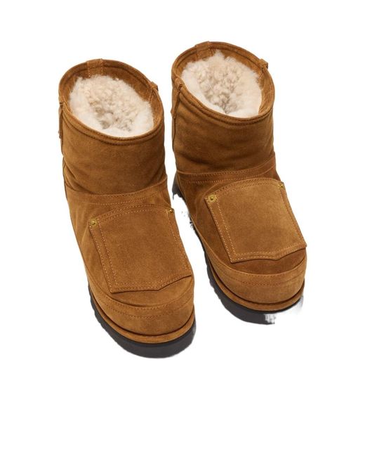 Acne Brown Shearling-Lined Leather Boots