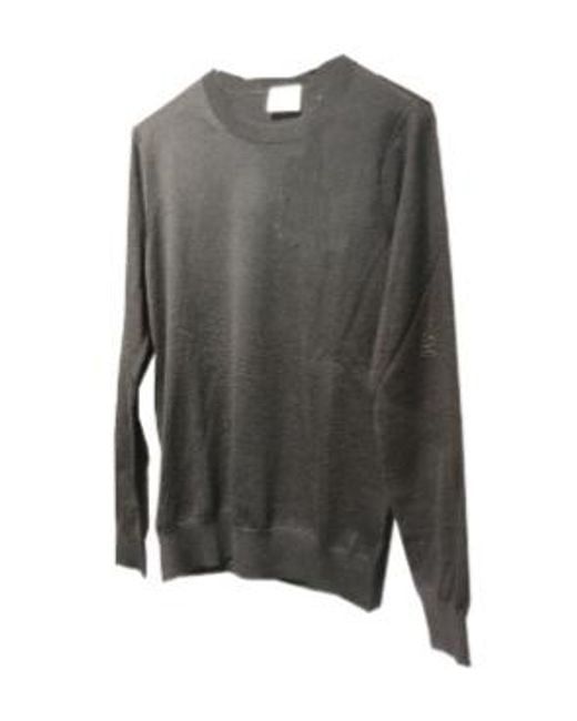Burberry Gray Rib Round-Neck Sweater