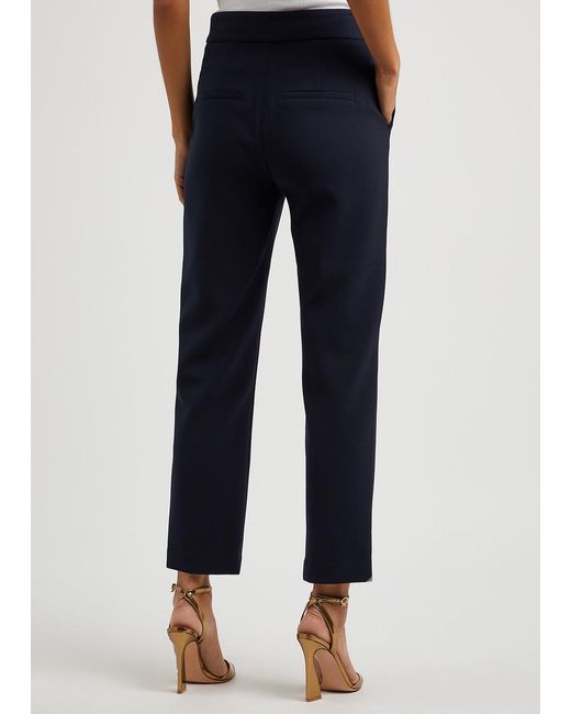 Veronica Beard Blue Renzo Straight-Leg Trousers