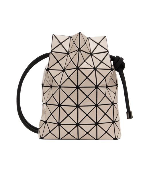 Issey Miyake White Geometric-Pattern Bucket Bag