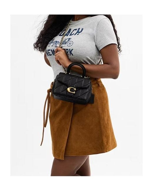 COACH Black Tabby Top Handle Bag With Quilting