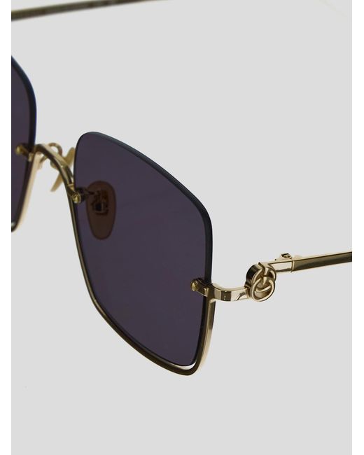 Gucci Metallic Eyewear Squared Frame Sunglasses