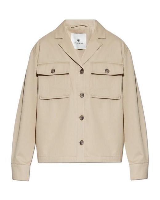 Anine Bing Natural Cotton Shirt Jacket
