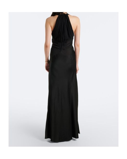 Victoria Beckham Black Paneled Crêpe Satin Gown