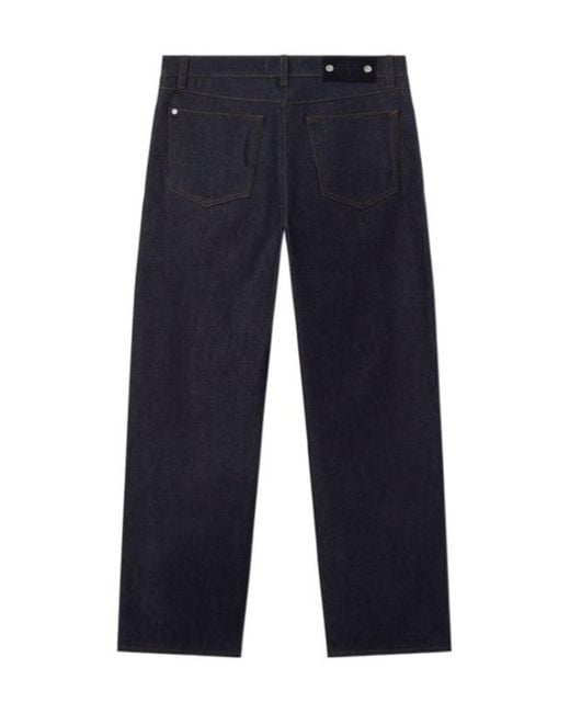 Stone Island Blue Logo Patch Straight-Leg Jeans for men