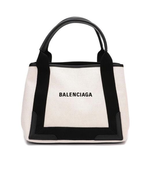 Balenciaga Black Small Cabas Logo Tote Bag