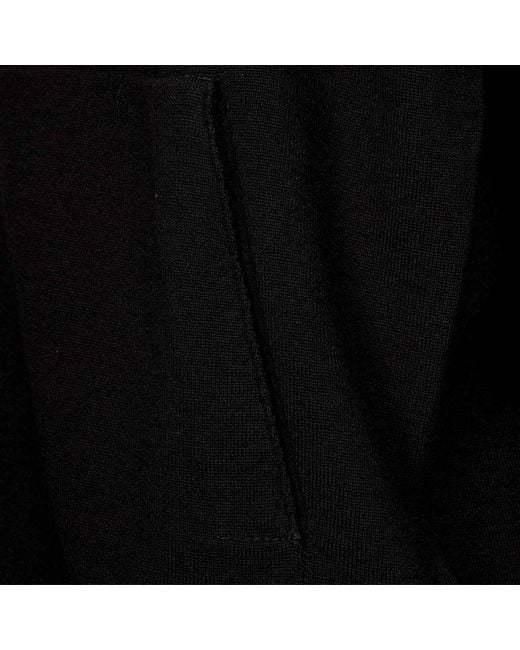 Stone Island Black Compass-Motif Virgin Wool Cardigan for men