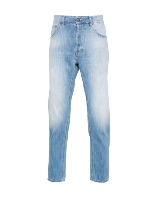 Dondup Blue Dian Logo-Plaque Jeans for men