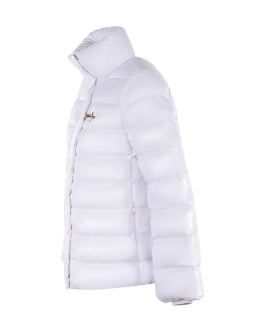 Fay White Quilted Down Jacket