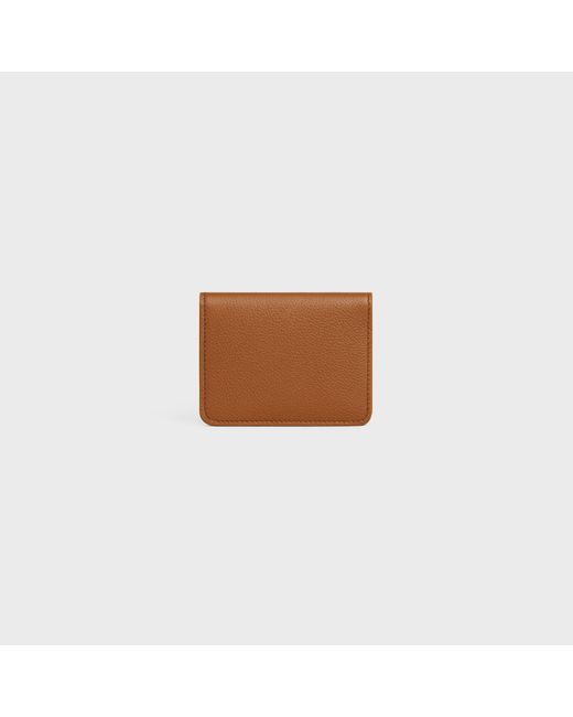 Céline Brown Bi-Fold Card Holder Triomphe Stamp