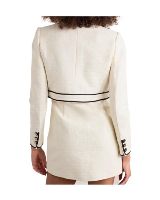 LoveShackFancy White Talika Cropped Bow-Embellished Jacket