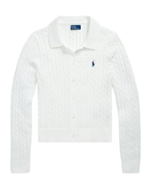 Polo Ralph Lauren White Pony Embroidered Cardigan