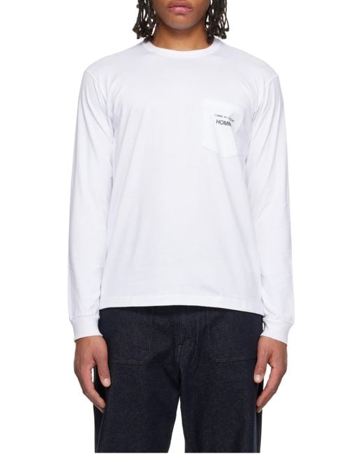 Comme des Garçons White Comme Des Garçons Homme Long Sleeved T-Shirt for men