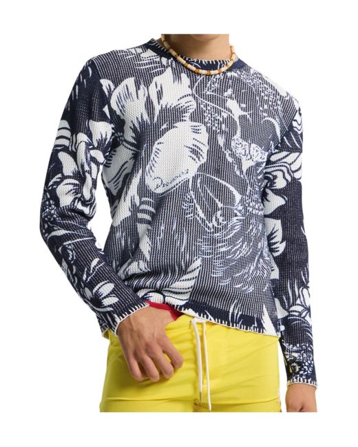 DSquared² Blue Flower-Pattern Sweater for men