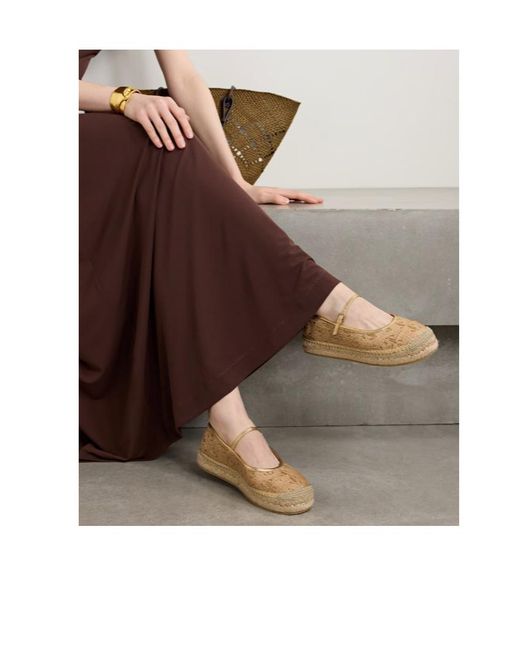 Jimmy Choo Natural Straw-Woven Wedge Flat Sandals