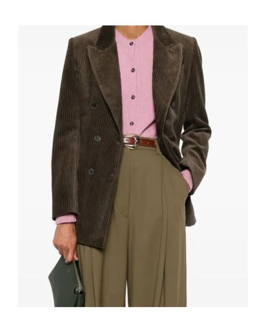 P.A.R.O.S.H. Green Double-Breasted Corduroy Blazer