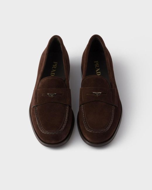 Prada Brown Formale Penny Loafers for men