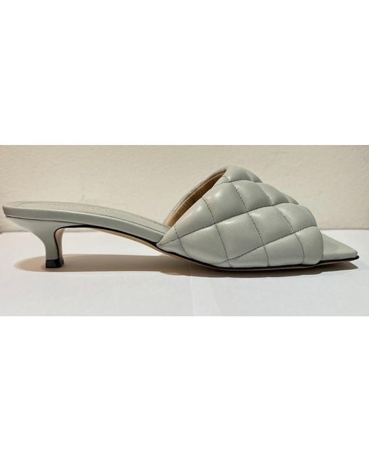Bottega Veneta White Padded Heeled Sandals