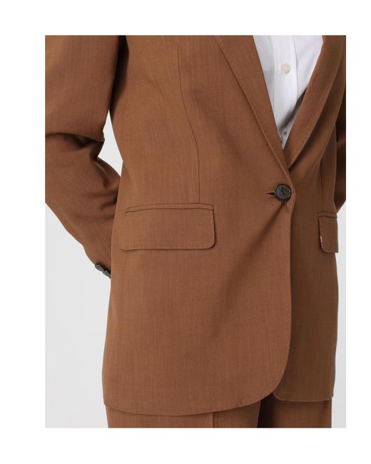 Etro Brown Long-Sleeved Suit Jacket