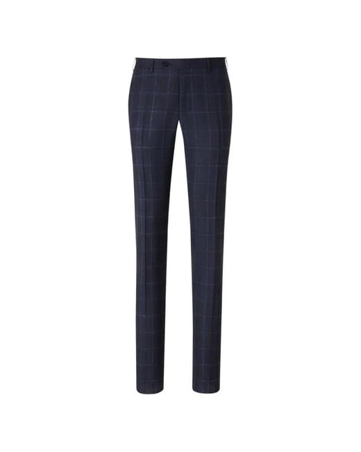 Canali Blue Check Patterned Two Piece Tailored Suit for men