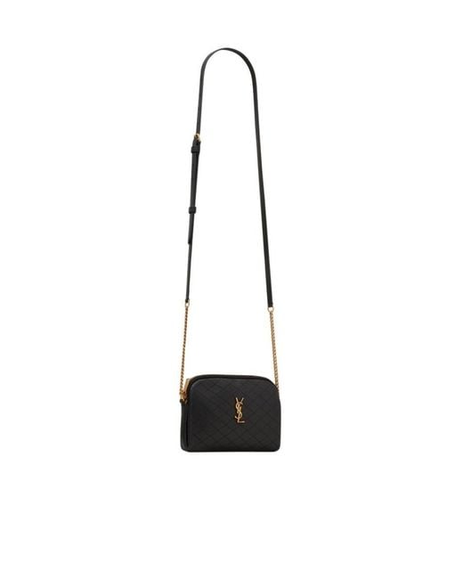 Saint Laurent White Gaby Quilted Chain Pouch