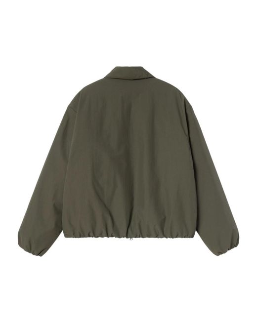 Carhartt Green Logo-Patch Zip-Up Jacket for men