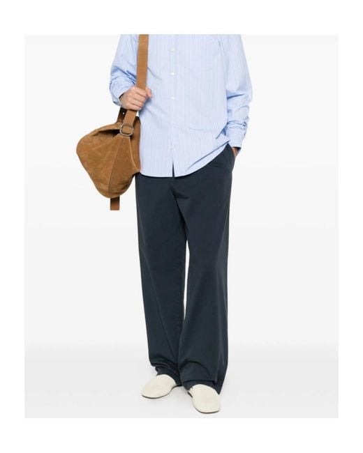 Prada Blue Pleated-Detail Trousers for men