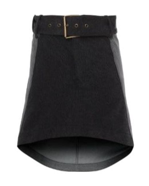 J.W. Anderson Black Panelled Mini Denim Skirt