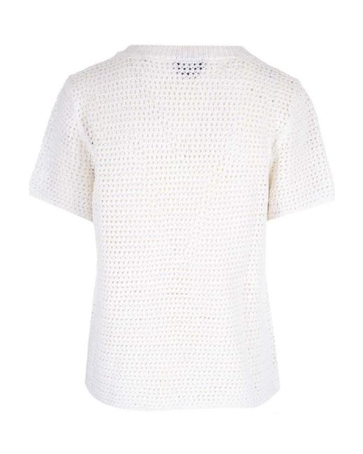 A.P.C. White Tie-Front Knitted Cardigan