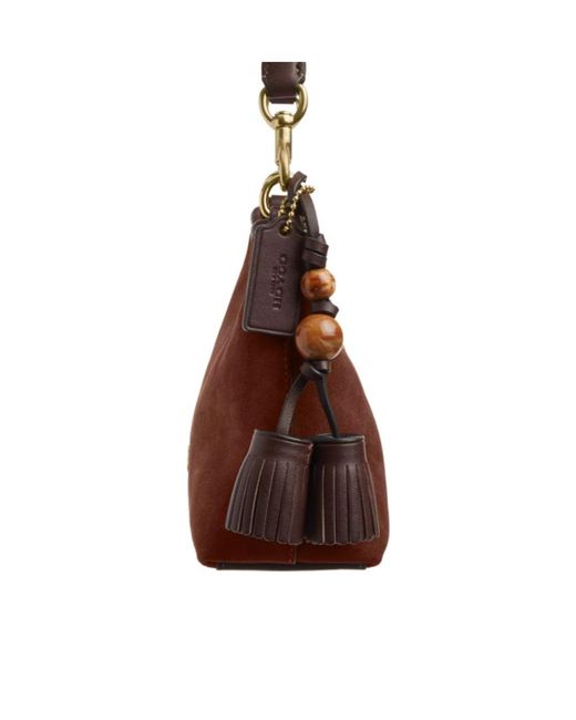 COACH Brown Laurel Small Shoulder Bag With Tassels