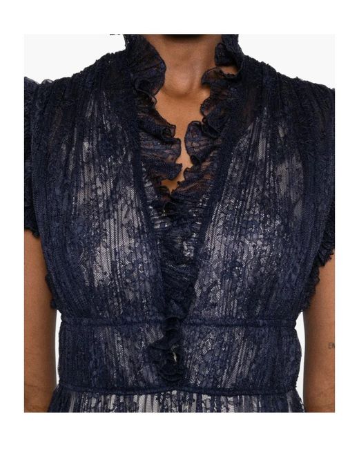 Alberta Ferretti Blue Lace Dress