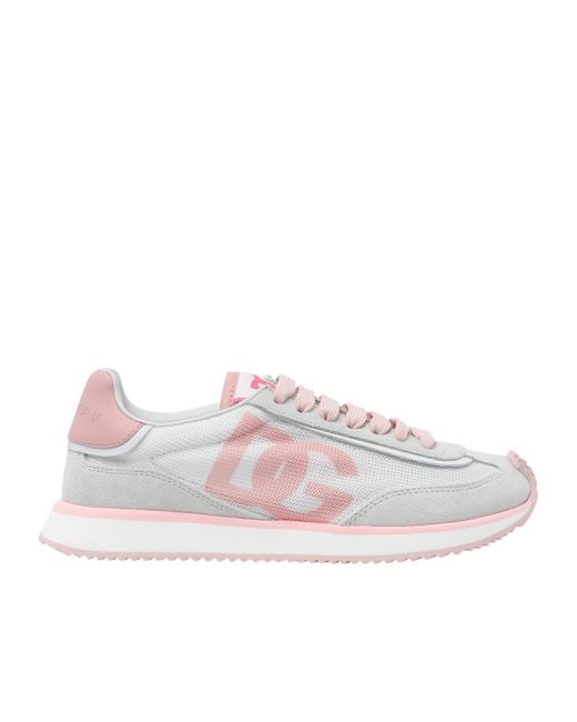 Dolce & Gabbana Pink Dg Logo Printed Low-Top Sneakers