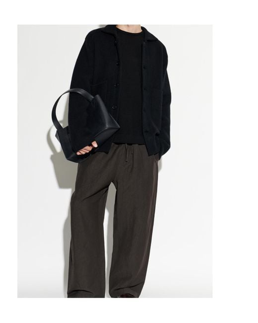 Officine Generale Black Nina Crewneck Long-Sleeve Sweater for men
