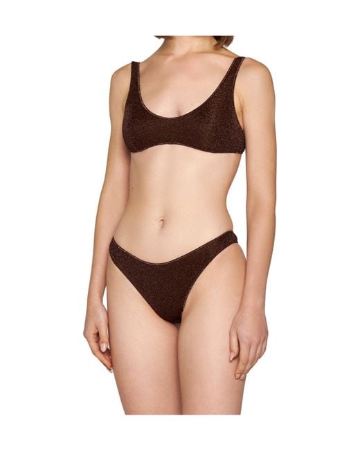 Oseree Brown Oséree Lumiere Shimmer Bikini Set