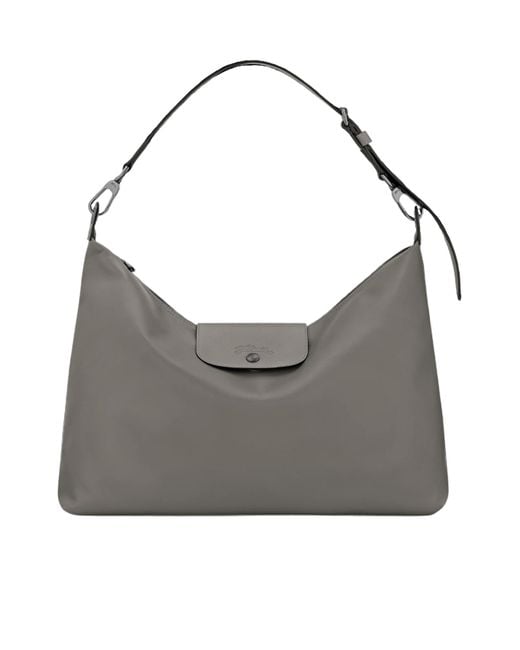 Longchamp Gray Flap Detail Shoulder Bag