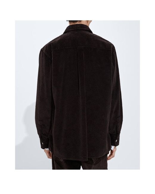 Bottega Veneta Black Cotton Corduroy Overshirt for men