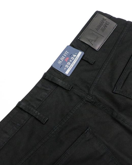 Armani Jeans Black Belt-Loop Jeans for men