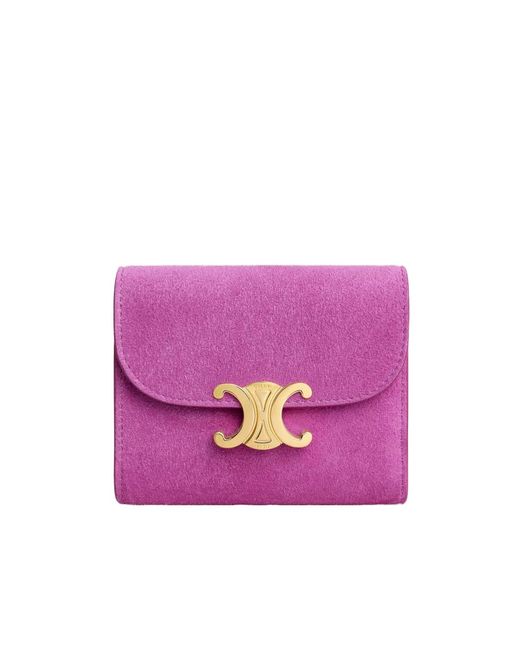 Céline Pink Small Flap Wallet Triomphe