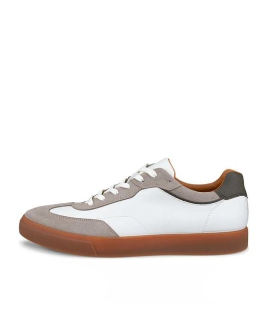 Ecco White Soft 10 Leather Trainer for men