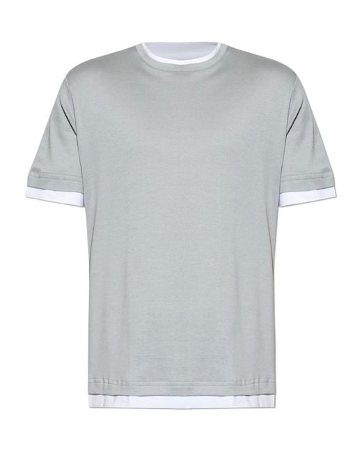 Eleventy Gray Crew-Neck T-Shirt for men