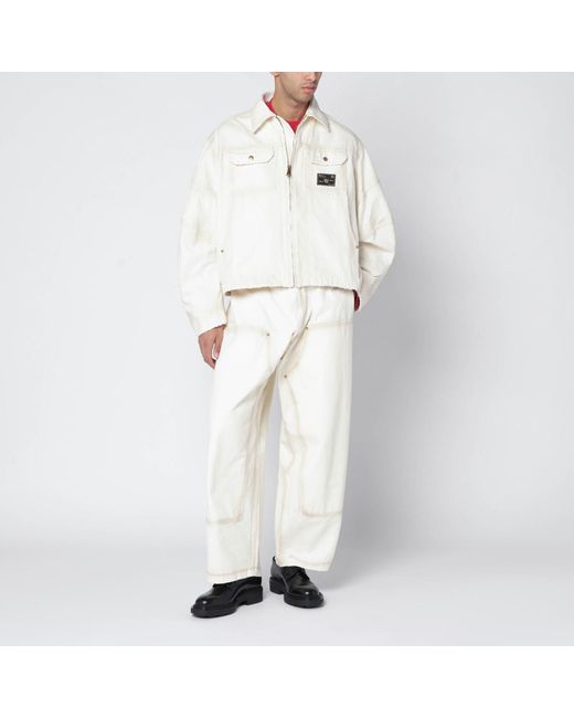 Willy Chavarria White Stockton Work Jacket for men