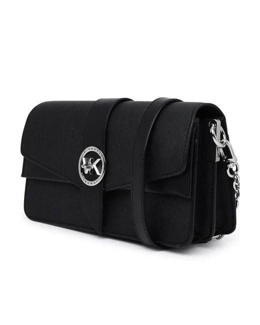 MICHAEL Michael Kors Black Logo-Plaque Leather Tote Bag