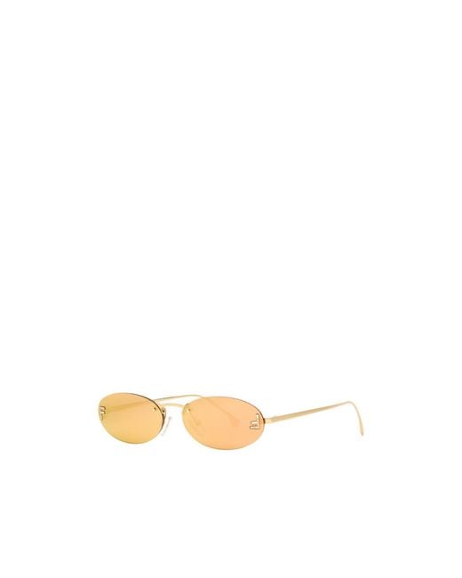 Fendi White Rimless Metal Sunglasses