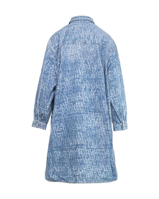 DIESEL Blue Side-Slit Full-Length Dress
