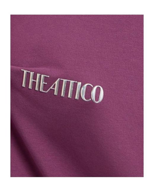 The Attico Purple Ruched Jersey Mini Dress